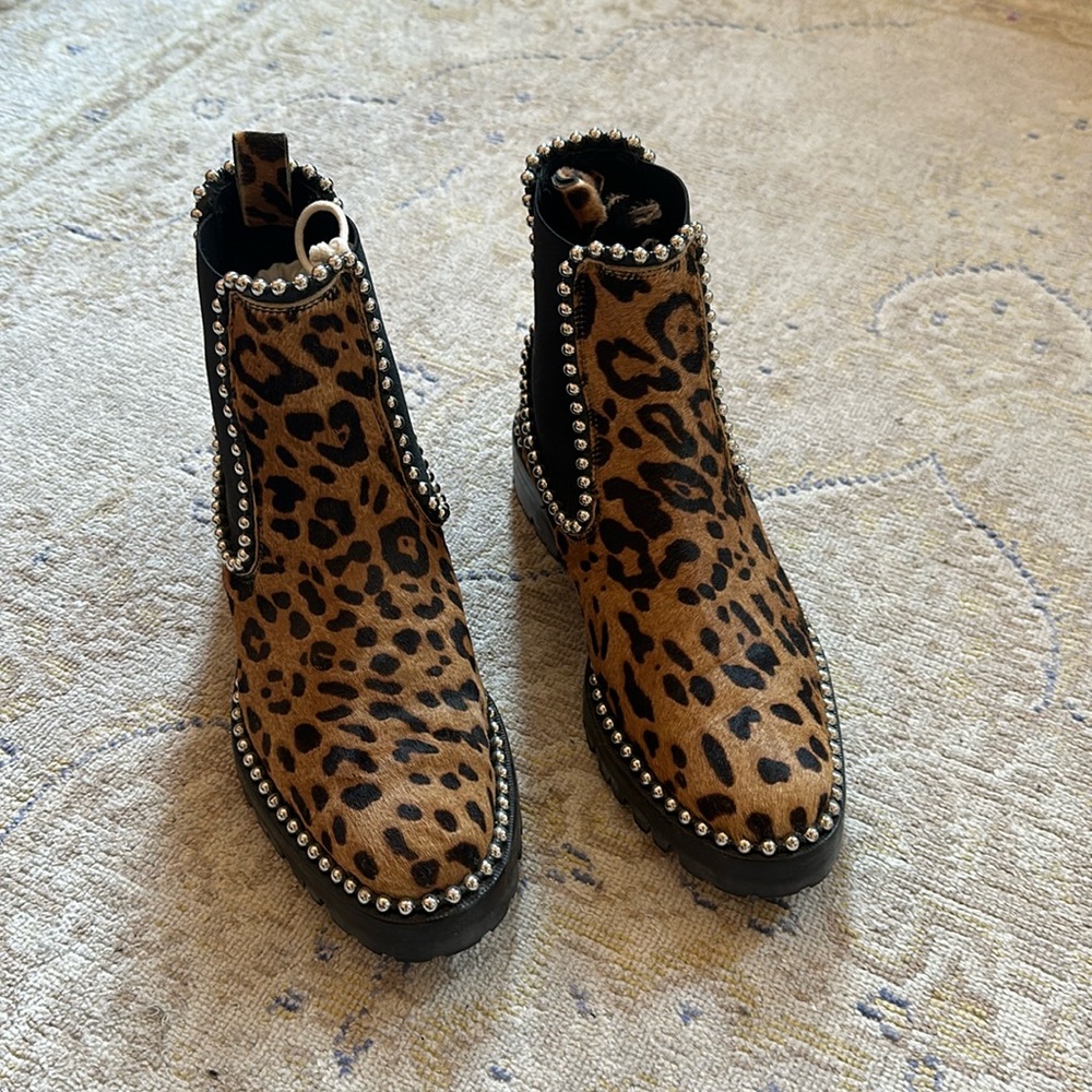 Alexander wang leopard boots